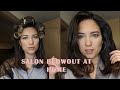 salon blowout at home - (with paper towel rolls)