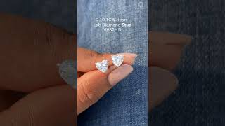 2.10 Carat Heart Lab Diamond Stud Earrings D Color Vvs2 Clarity