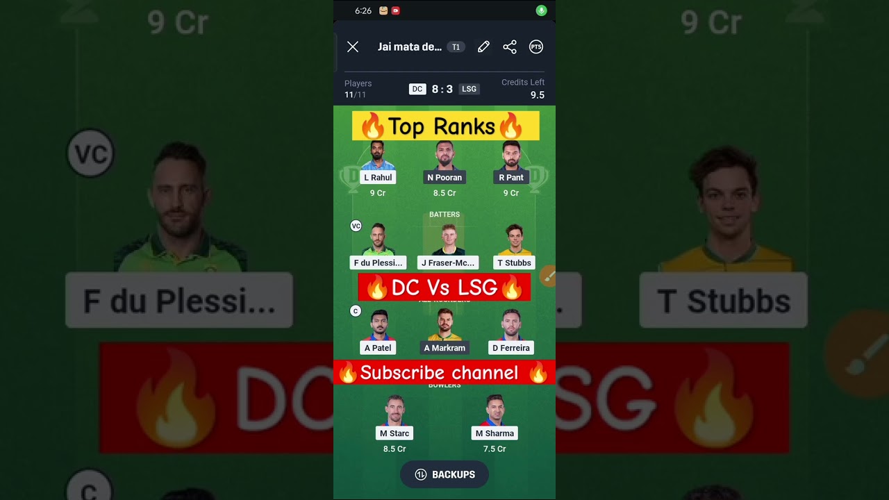 DC vs LSG Dream Team Prediction|DC vs LSG Fantasy11 Prediction|DC vs LSG Dream Team| 