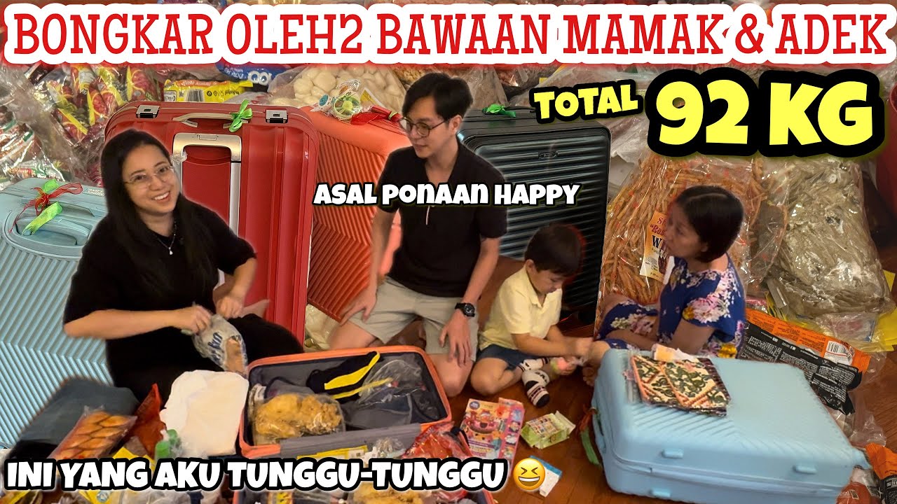 UNBOXING OLEH-OLEH BAWAAN MAMAK DAN ADEK DARI INDONESIA TOTALNYA 92KG| PART 1