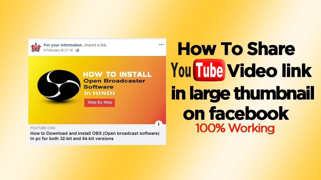 How To Share Youtube Video link in large Thumbnail on Facebook technology stocks