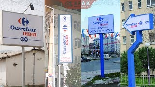 Carrefour Sa Expres Bayi Tabela Totemi Dealer Signage Totem Işıklı Vinil Ve Polikarbon Tabela
