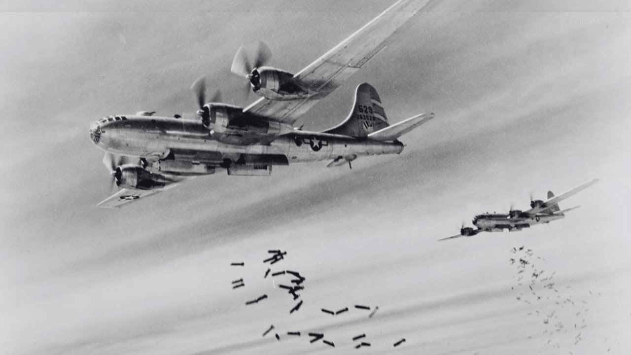 B-29 SuperFortress attack from heights beyond the reach of Japanese pilots