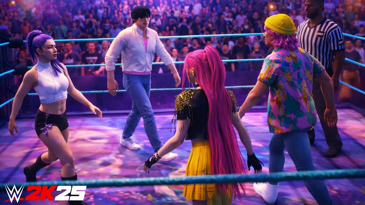 K-Pop Demon Hunters - Rumi & Jinu vs Mira & Abby WWE 2K25 [4K] - YouTube