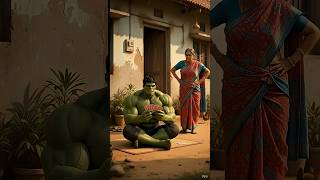 Hulk ke Papa ko pahalvan utha Le Gaya 😭#ai #hulk #comedy #hulklife