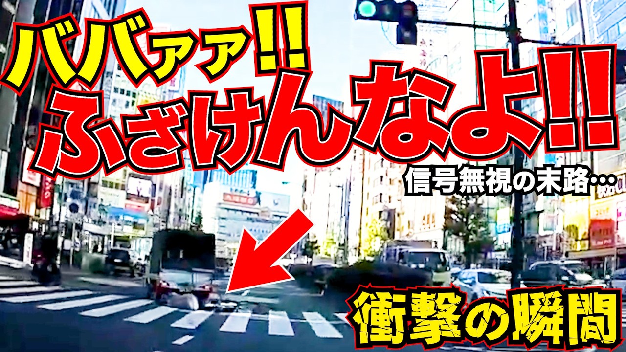 おばあさん終了…当然のように信号無視をした自転車の末路。この後目の前で…ドライブ中に起きた衝撃の瞬間/最新日本ドラレコ/交通トラブル