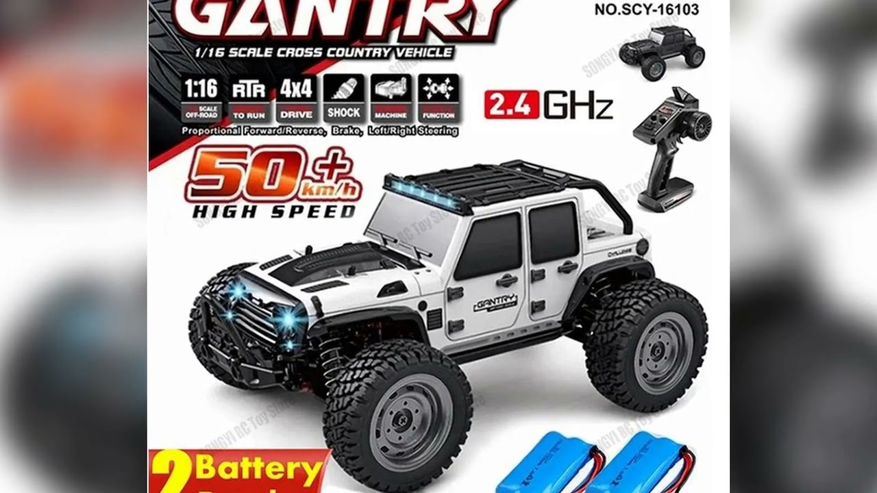 A must-have product! 50 or 80KM/H Rc Cars 1/16 Off Drift Road 4WD with LED 2.4G Waterproof Remote