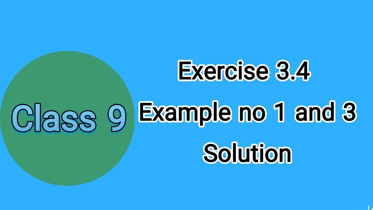 Unit no 3 Exercise 3.4 Examples solution - YouTube