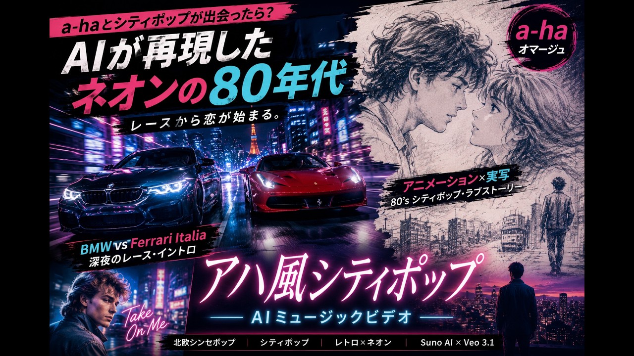 🌃 80s City Pop × Nordic Synth-Pop｜AI-Generated Neon Romance MV