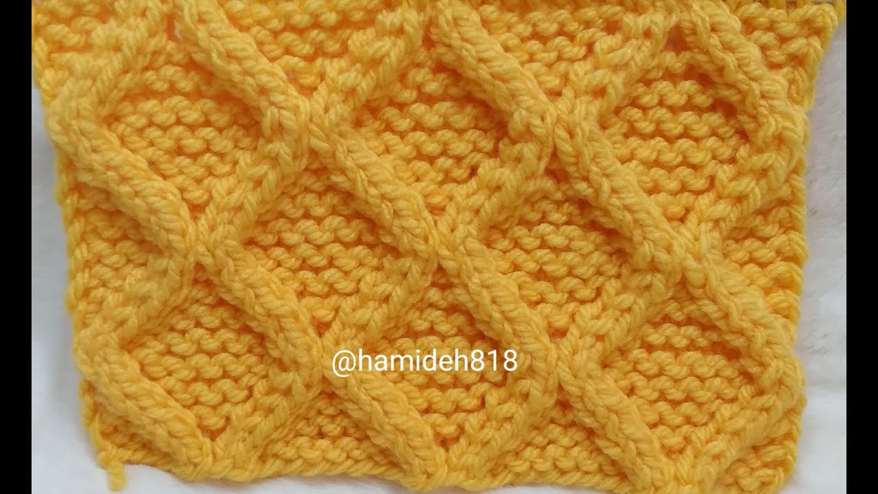آموزش طرح لوزی دومیل(knitting pattern)