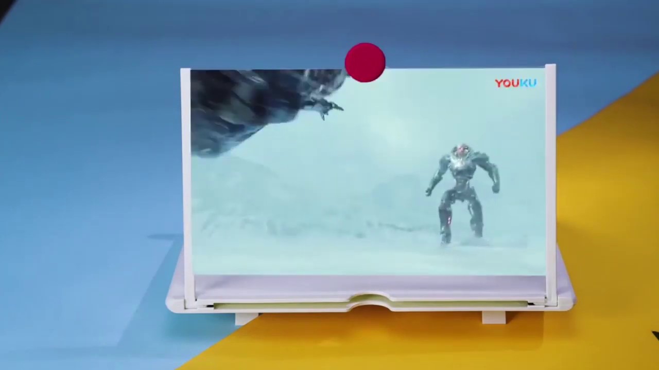 12" Foldable Smart Phone Screen Amplifier Projector, with Blu-ray, Eye Protection, Large Screen