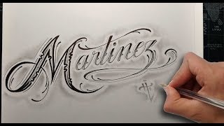 Dibujando Letras Chicanas 'Martínez' / Drawing Chicano lettering - Nosfe Ink Tattoo dibujos tatuajes