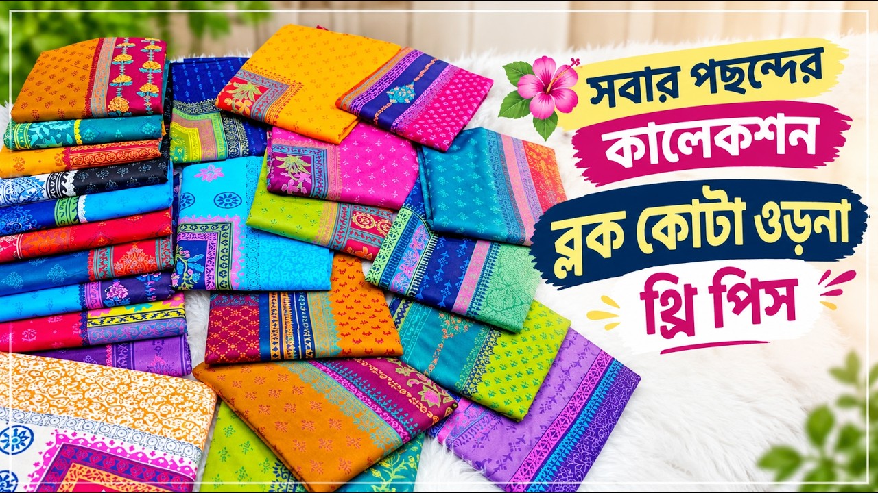 🌺 Block Kota Orna Three Piece New Collection | ট্রেন্ডিং ডিজাইন ২০২৬ ...