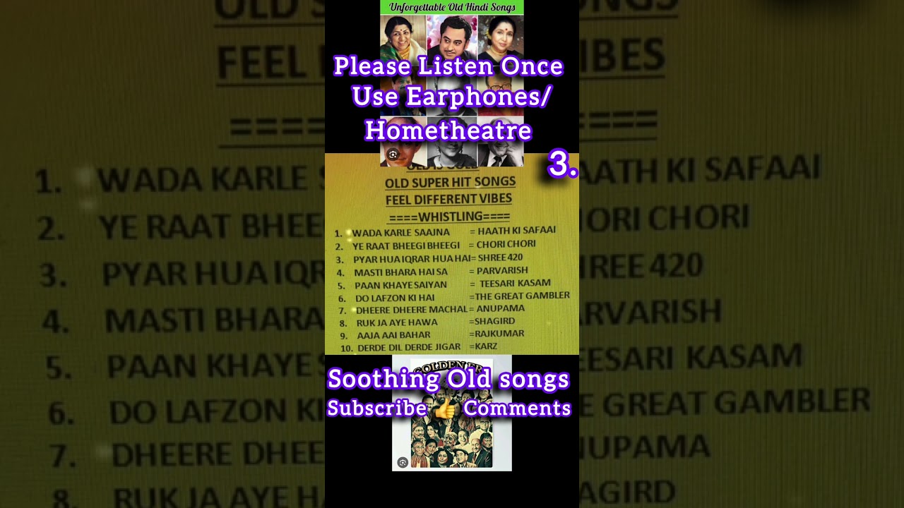 10 Superhit Old Songs II Soothing Songs II Whistling II Instrumental II Goodnight Vibes Songs