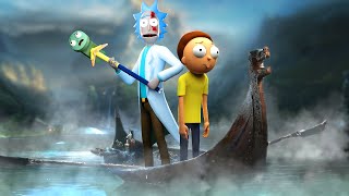 God of War but it's Rick and Morty