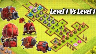 Level 1 Linear Defence Formation Vs  Every Level 1 Siege Machines In Clash of Clans 2022