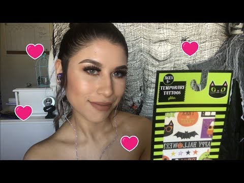 ASMR Tapping and whispering [Halloween tattoos]