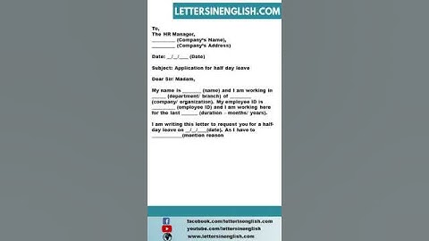 Half Day Leave Application for Office