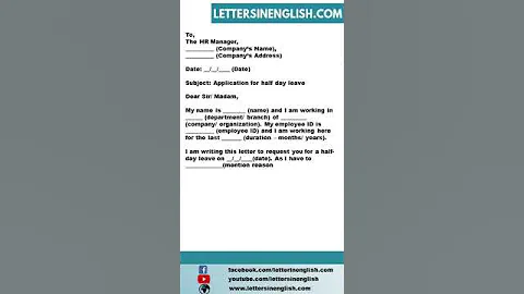 Half Day Leave Application for Office