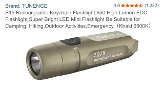 TUNENGE S15 Rechargeable Keychain Flashlight
