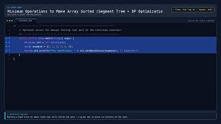 [Coding] Minimum Operations to Make Array Sorted (Segment Tree + DP Optimization) — Java DSA Prep