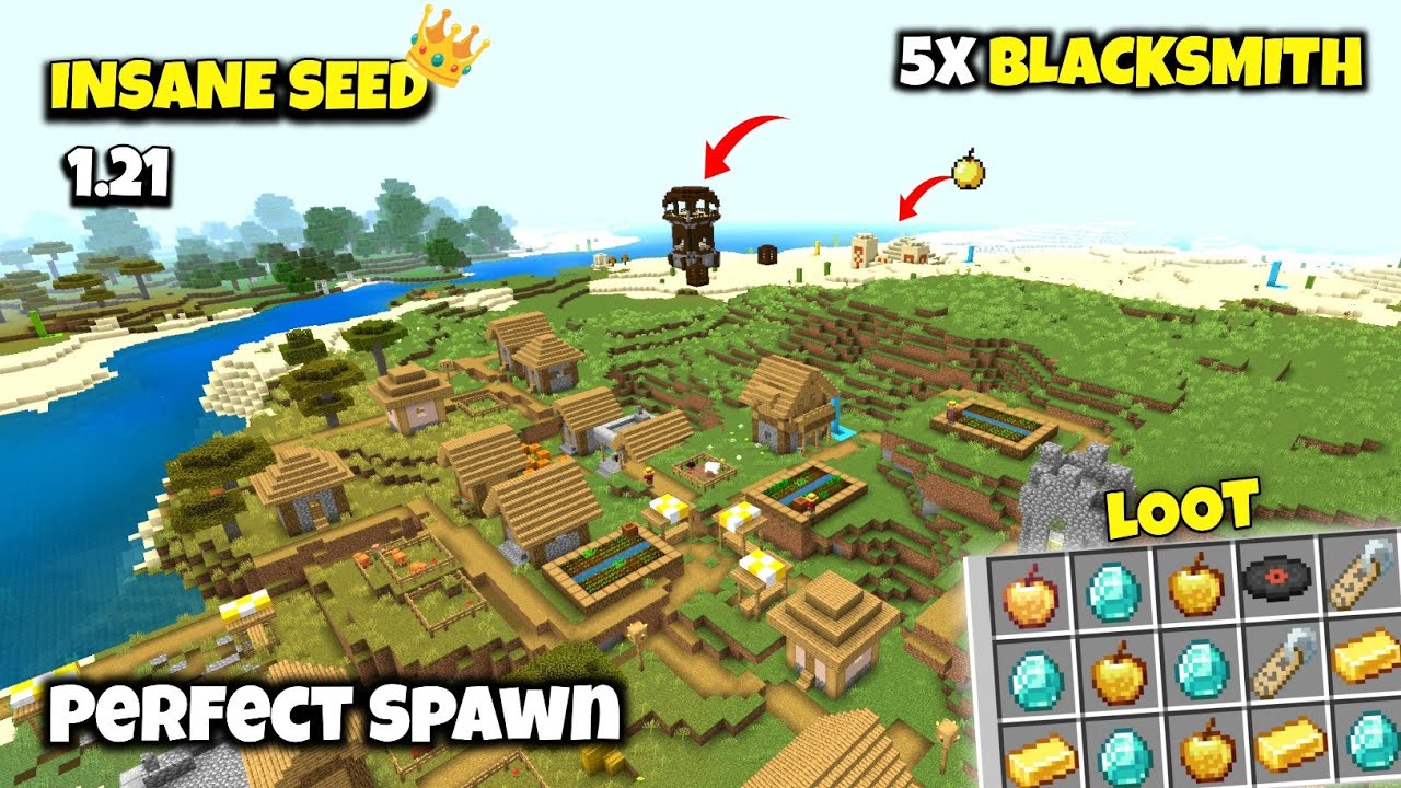 🔥 Epic Minecraft PE & Bedrock Seed 1.21+ 🌍 | Desert Temple 😲, Diamonds 💎 & More!