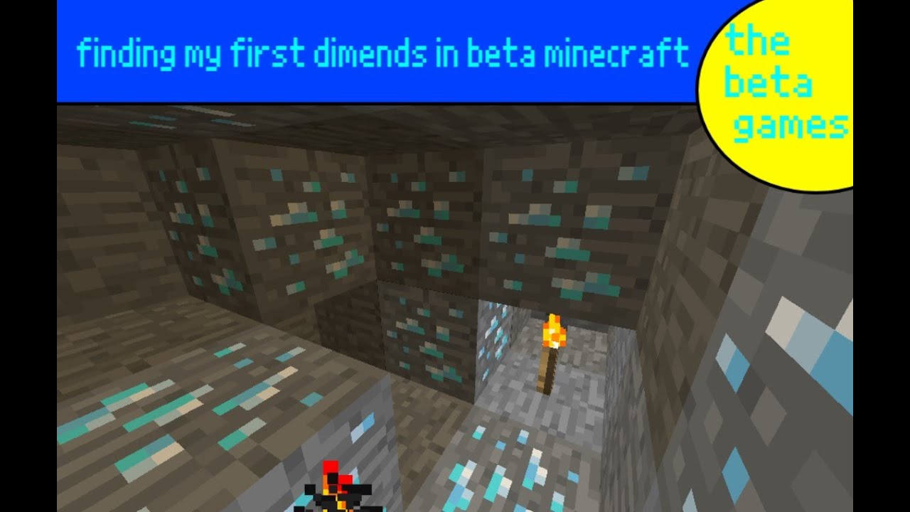finding my first diamonds in beta Minecraft - YouTube