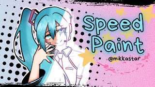 Creating Hatsune Miku using ONLY digital brushes #hatsunemiku #digitalart #speedpaint #miku