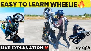 Basic Wheelie To No Hander Circle Tips In Tamil  Explanation interest To Join Details In