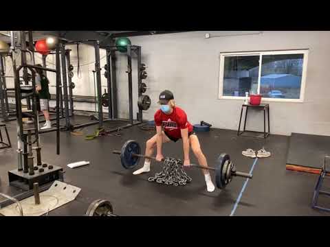 Chain loaded sumo deadlift speed pulls