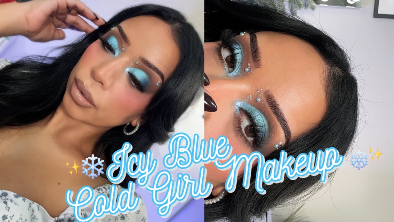 ЛЕДЯНОЙ СИНИЙ Зимний гламур ❄️ Гламурный образ для холодной девушки