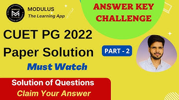 CUET PG 2022 M.Sc. Mathematics Paper Solution | PART 2 | Modulus Mathematics