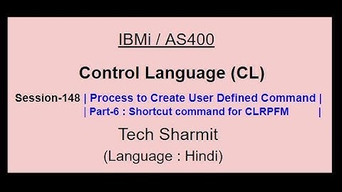 User defined command in CL (Part-6) | IBM i | AS400 | CLLE | cl programming in IBM i  | CLLE | IBMi