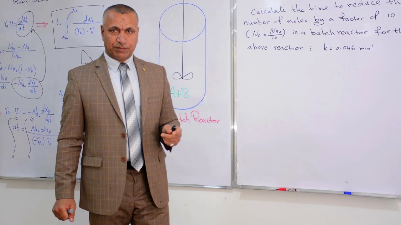 محاضرة عن تصميم مفاعل الوجبات Batch Reactor Design