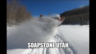 Snowmobiling The Back Country. Soapstone Utah.