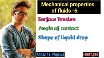 Angle of contact| Surface tension| Shape of liquid drop| Class 12 Physics