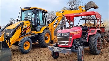 New Jcb 3dx Eco Xpert Loading Mud In Mahindra Yuvo 415 DI Tractor with Swaraj Tractor | Jcb Video