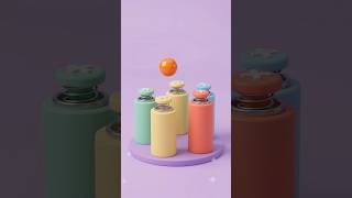Satisfying Bouncing Ball on Pastel Button Towers