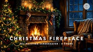 🎄 4K FRAME TV ART | Christmas Fireplace Oil Painting Screensaver with Soft Piano Music · 4 Hours screenshot 4