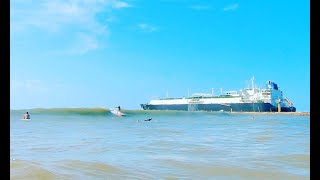 Surfing Surfside Texas  Hurricane Grace