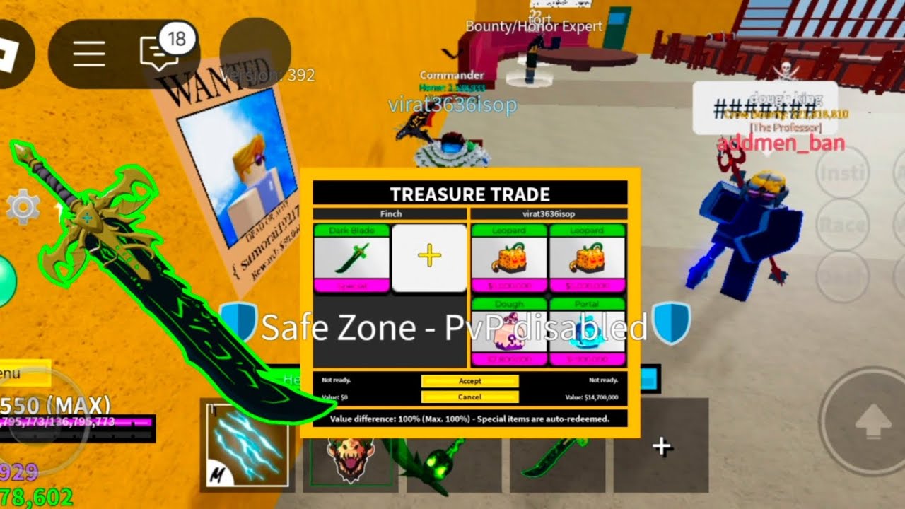 Trading DARK BLADE And Rating Other Players Offers🗡️ (Blox Fruits