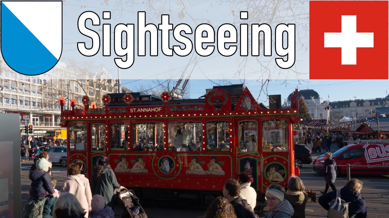 Zurich city sightseeing on a sunny autumn afternoon.