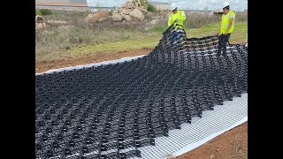 hdpe black color geocell construction for dam canal slope protection erosion control with height 100