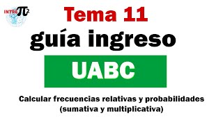 Guía ingreso a UABC tema 11 │Calcular frecuencias relativas y probabilidades │
