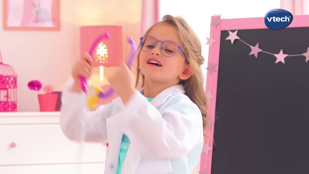 VTech Rainbow Mon Chiot Bobo – Peluche Interactive Vétérinaire, Stéthoscope, Thermomètre, 3-8 Ans, FR