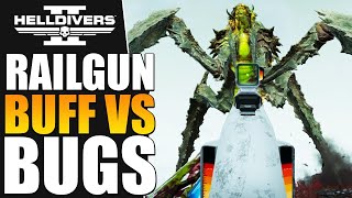 Helldivers 2  Railgun Buff vs Bugs (Helldive Solo)