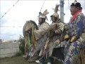 Mongolian shaman is blessing the people