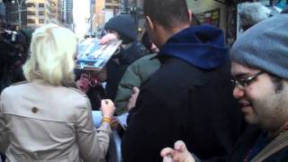 Amy Poehler signing autographs at David letterman