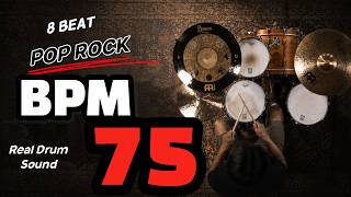 75 BPM Pop Rock Drum Track | 8 Beat Practice Groove | Drum Backing Track