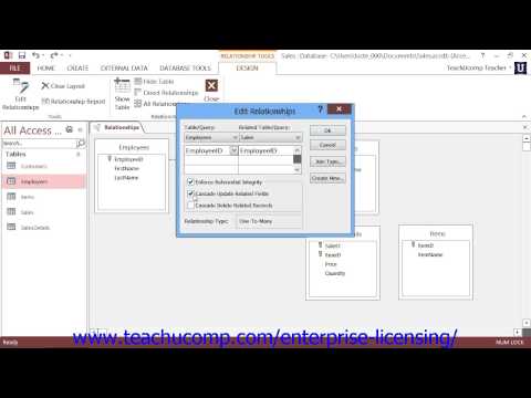 Microsoft Office Access Tutorial 2013 Relationships 5.2 Employee Group Training